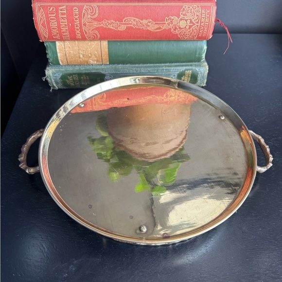 Vintage Brass Faux Bamboo 9” Polished Serving Tray Vanity Hollywood Regency MCM - Picture 4 of 4